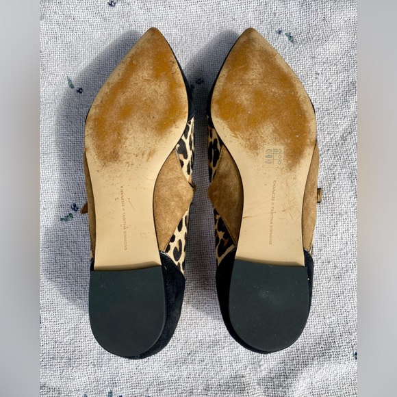 Coach X Tabitha Simmons Harriette Flat Lepoard Black Rhinestones Sz 8.5 - Picture 10 of 11